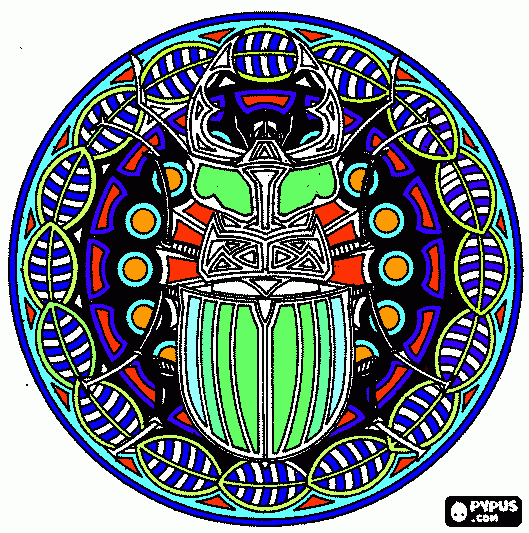 beetle mandala coloring page