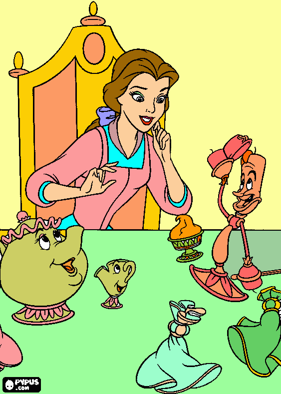 belle the princess coloring page