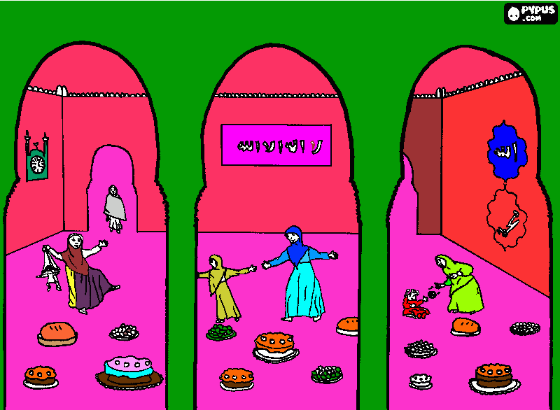 Berbuka Puasa Bersama di Masjid coloring page