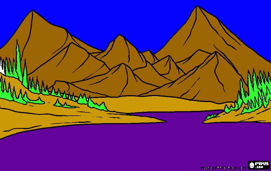 Berg prent coloring page
