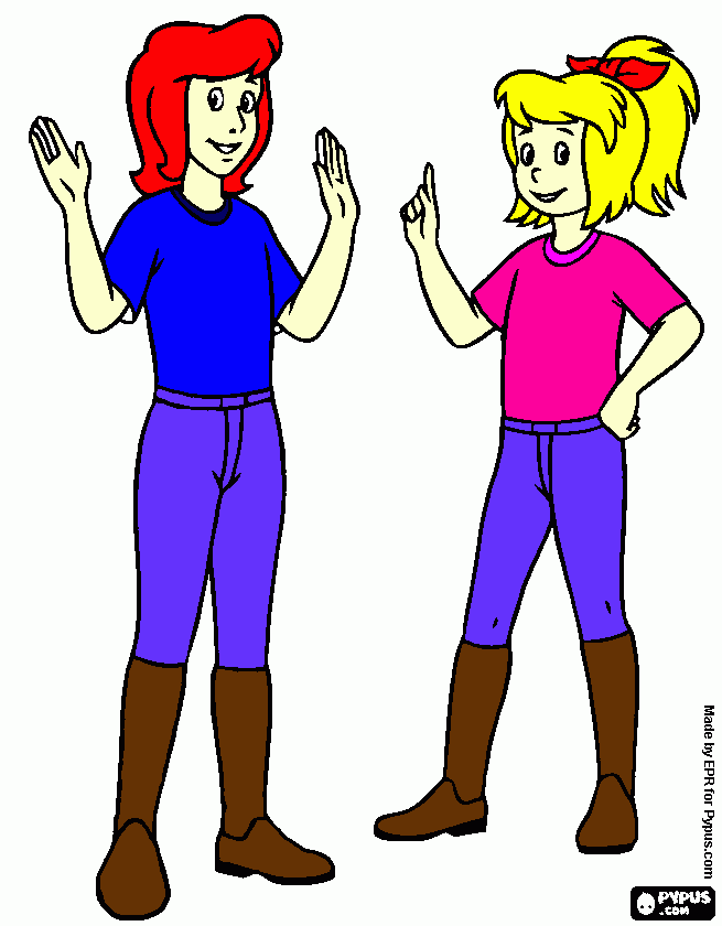 bibi in tina za Lano od Lize coloring page