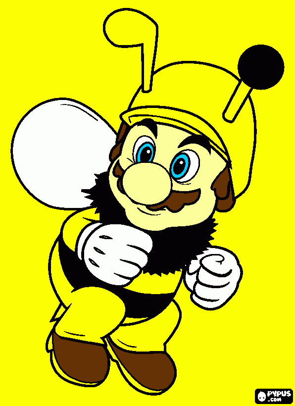 bij mario coloring page