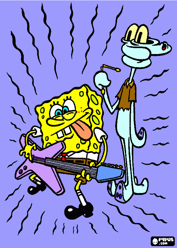 Bikini Bottom Rocks! coloring page