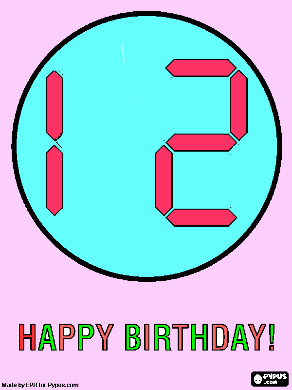 Birthday happy belated coloring page