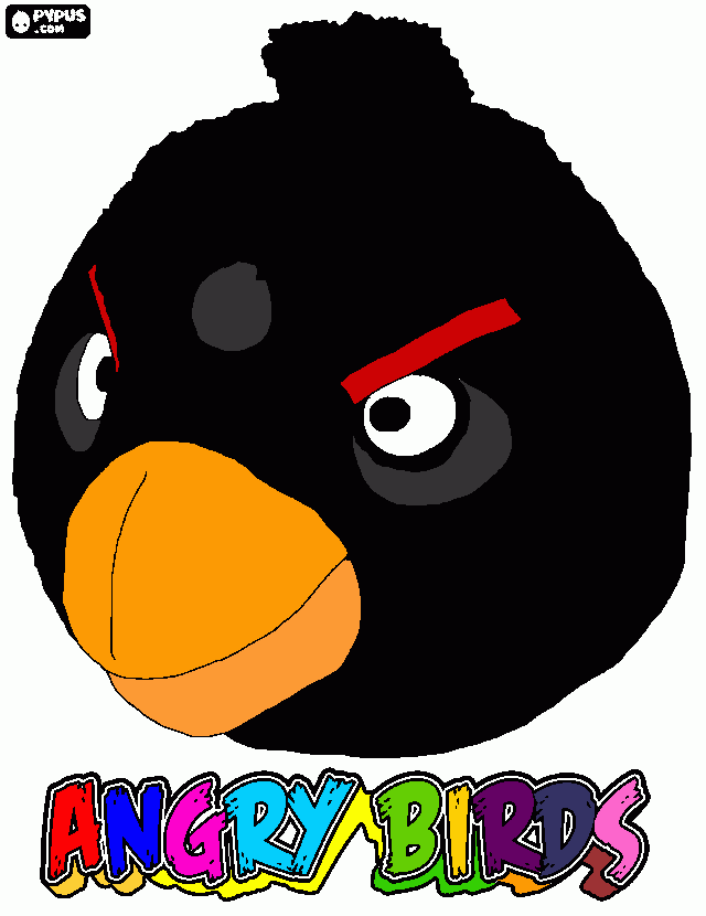 Black Bird (Angry Bird) coloring page