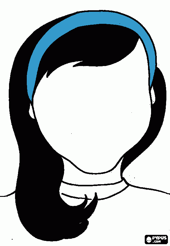 black hair girl coloring page