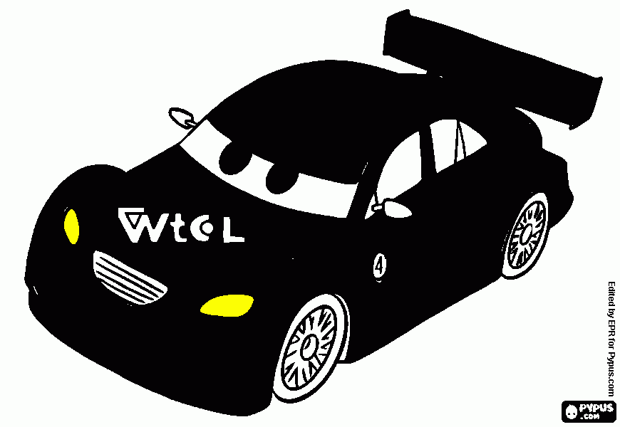 black race car coloring page