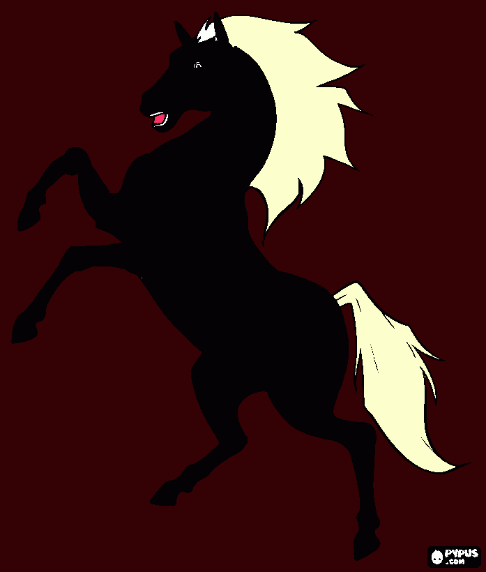 Black stallion with cremmelo mane and tail coloring page