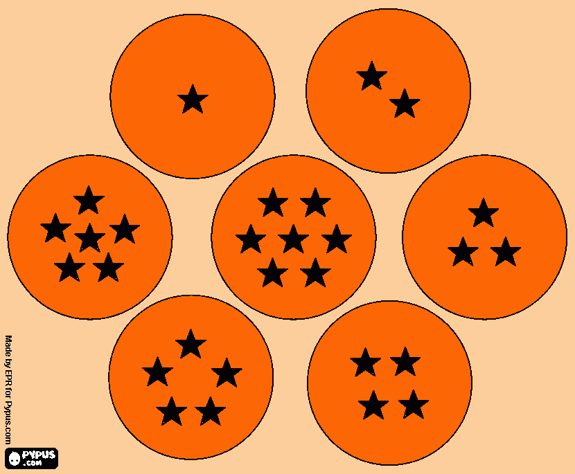 Black Star Dragon Balls coloring page
