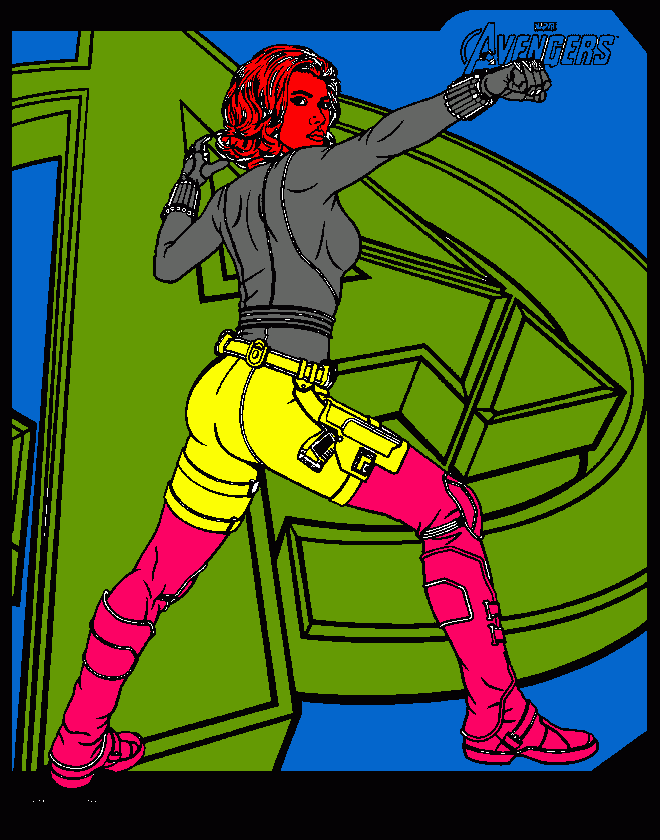 BLACK WIDOW, NATASHA ROMANOFF OF THE AVENGERS coloring page