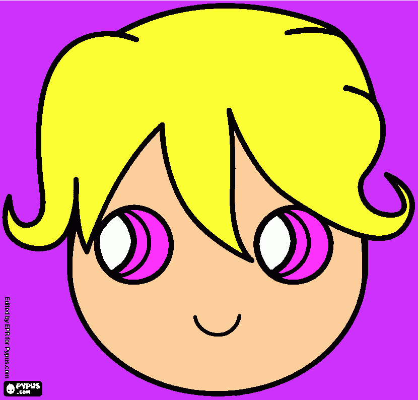 blond hair boy mask coloring page