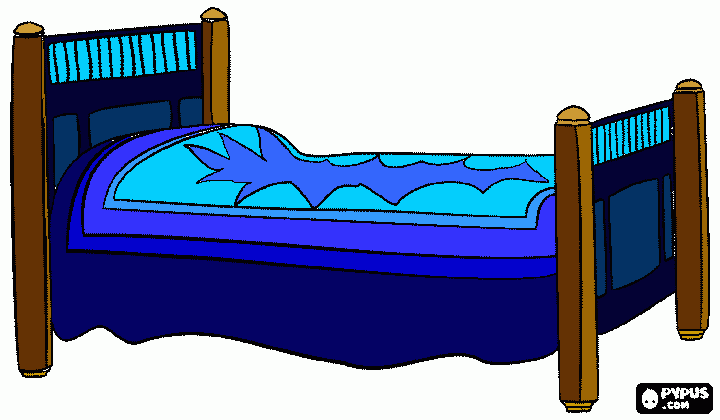blue bed coloring page