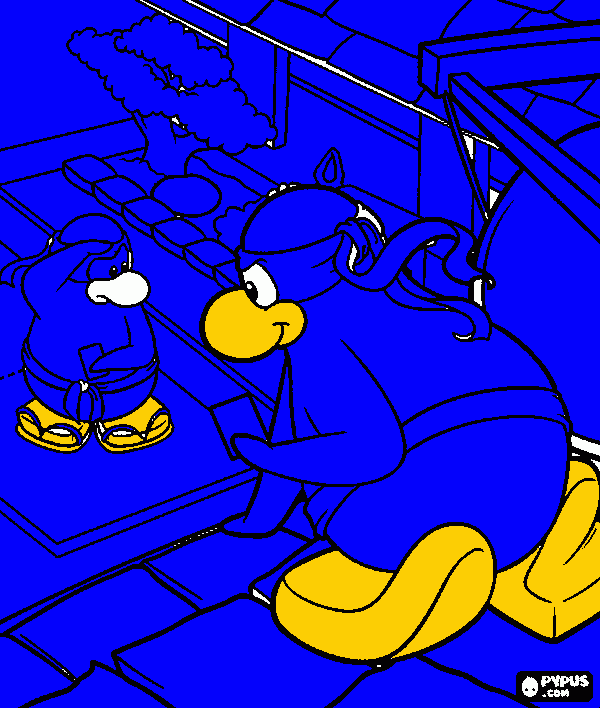 blue doajo coloring page