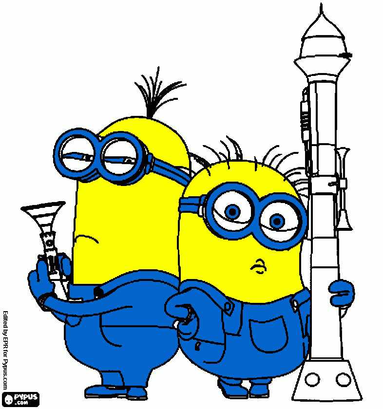 blue minion coloring page