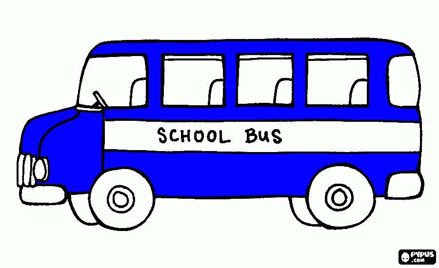 blue school bus coloring page