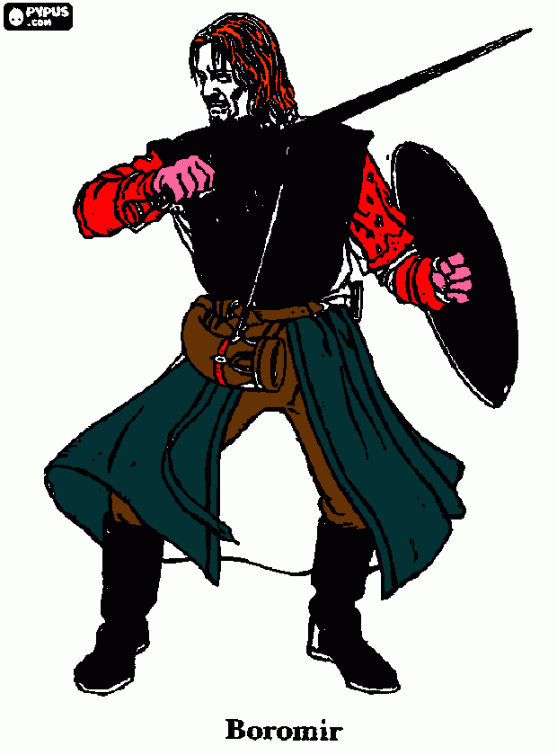 boromir coloring page