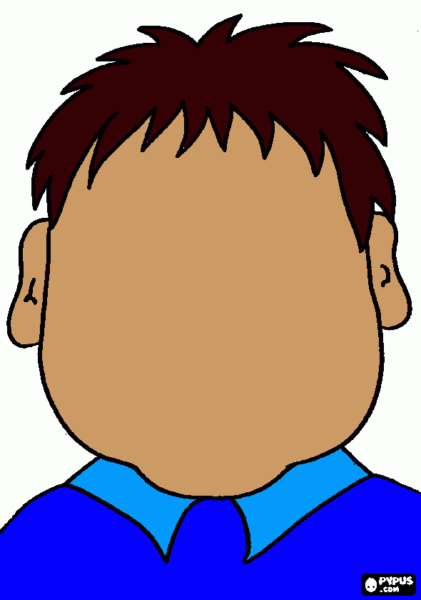 boys face outline coloring page