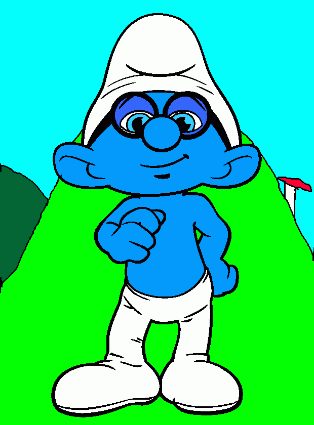 Brainy Smurf coloring page