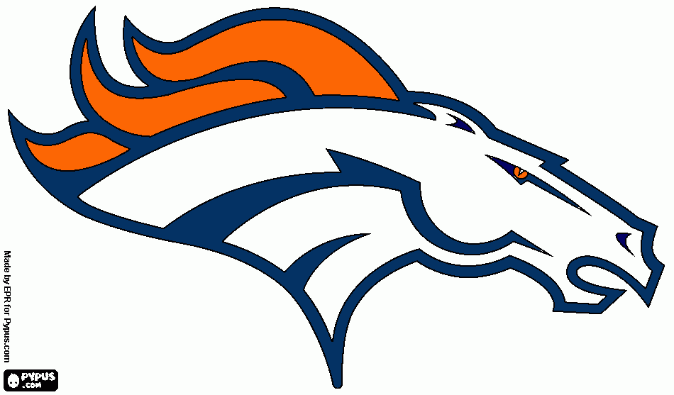 Bronco logo coloring page