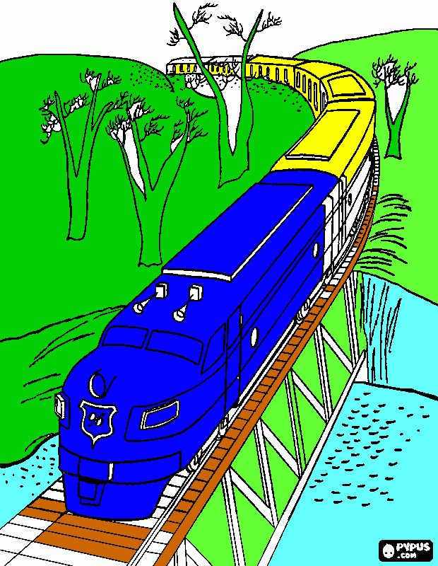 brunos trains coloring page