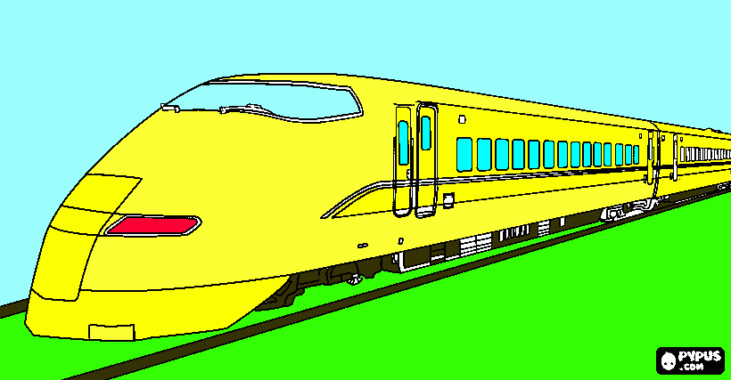 bullet train coloring page