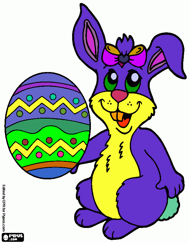 bunny with easter egg coloring page
