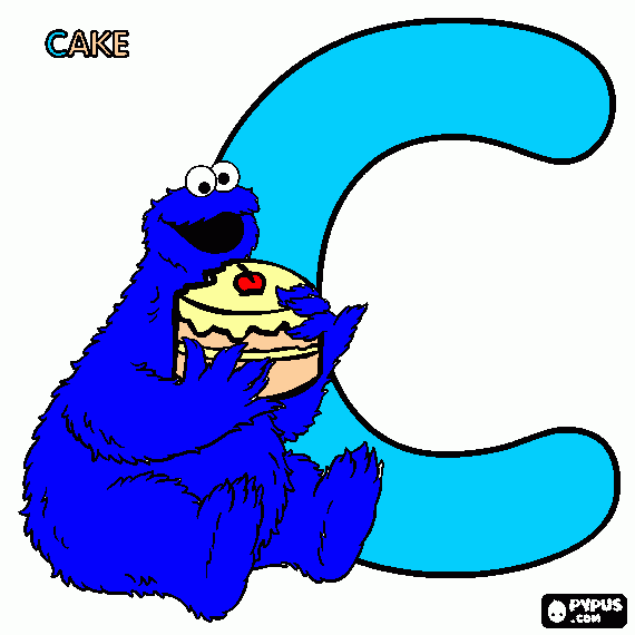 C is for Cake coloring page