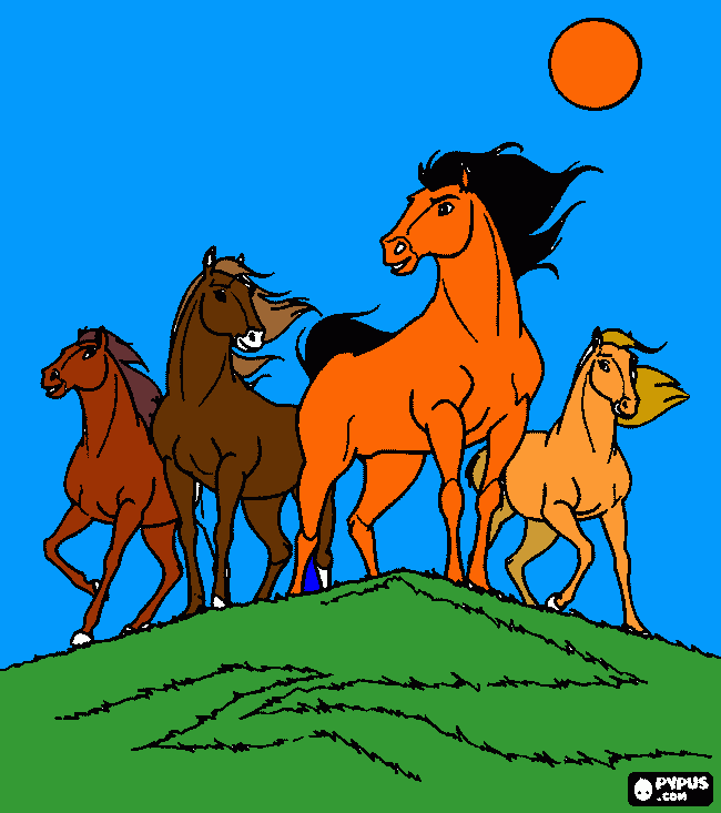 Caballos salvajes coloring page