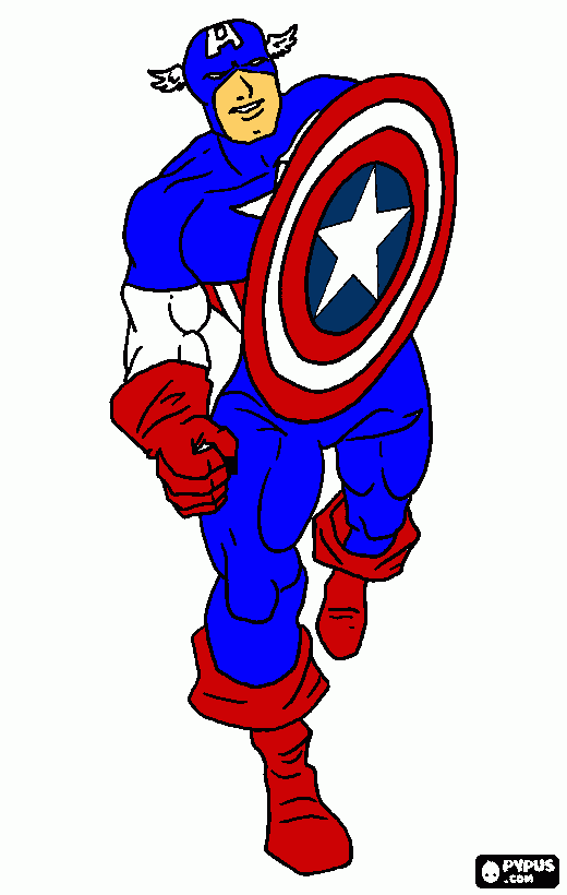 cap n america coloring page