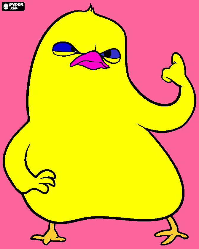 Carlos the chick coloring page