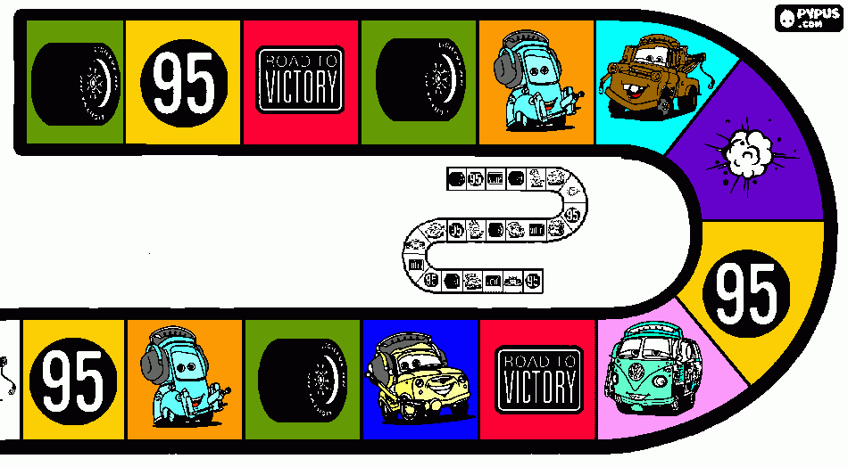 cars board game coloring page