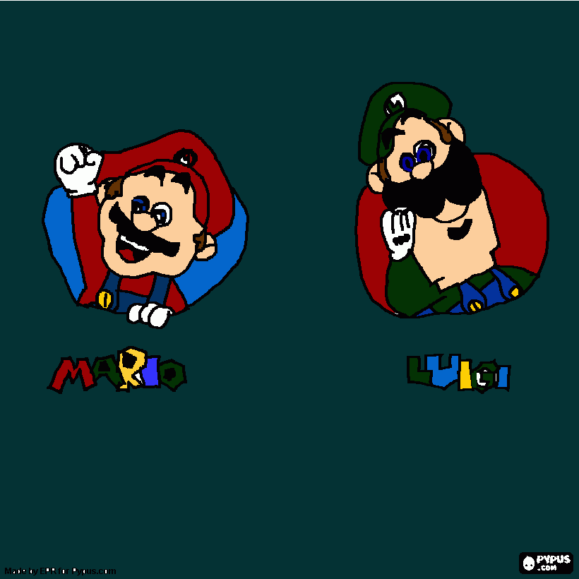 Cas Mario Drawing 2 coloring page