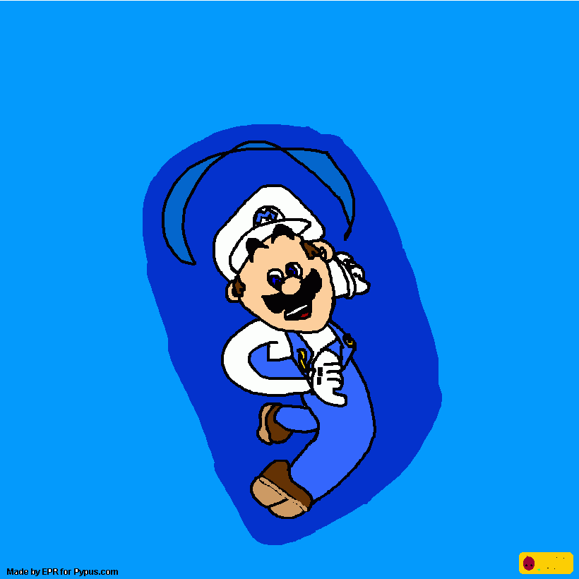 Cas Mario Drawing 5 Blue design coloring page