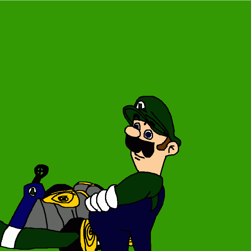 Cas Mario Drawing 6: Luigi with his kart coloring page