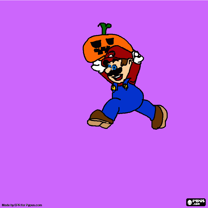 Cas Mario Drawing Halloween coloring page