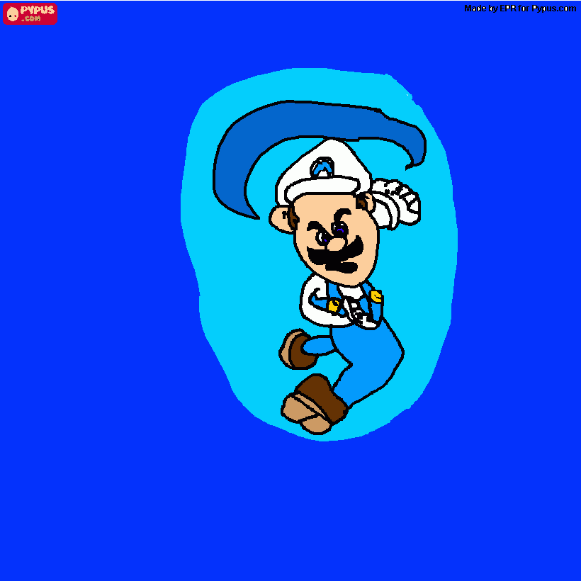 Cas Mario Drawing Light blue design coloring page