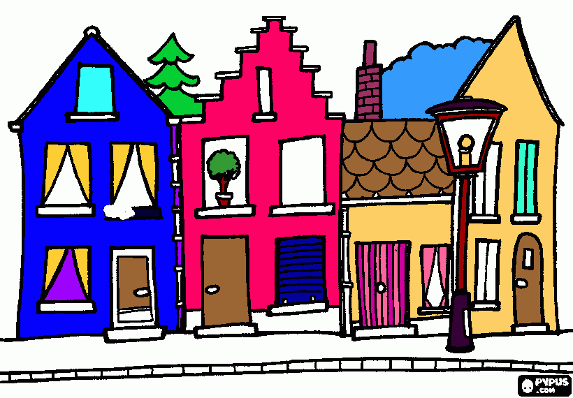 casa adosada coloring page