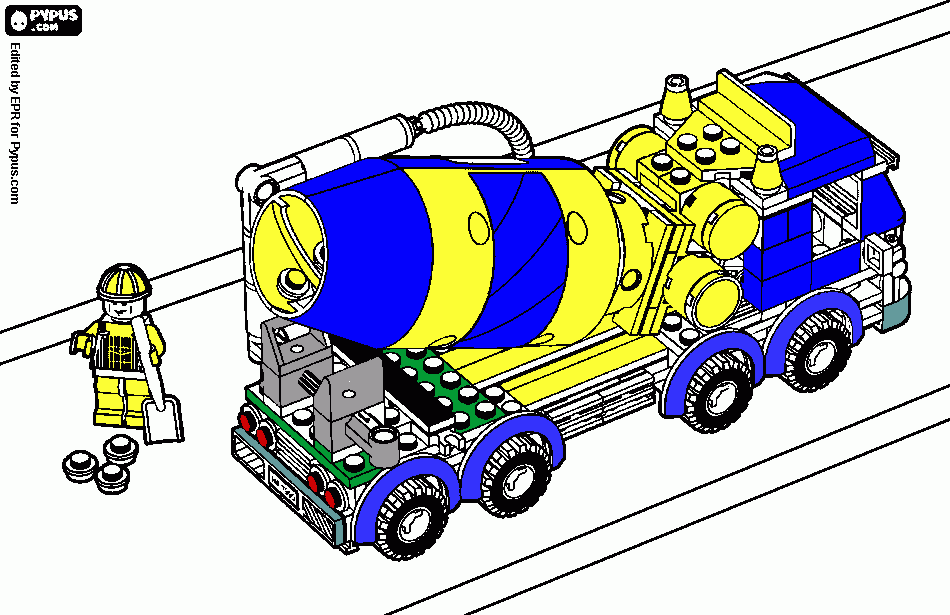 cement mixer w charlie coloring page