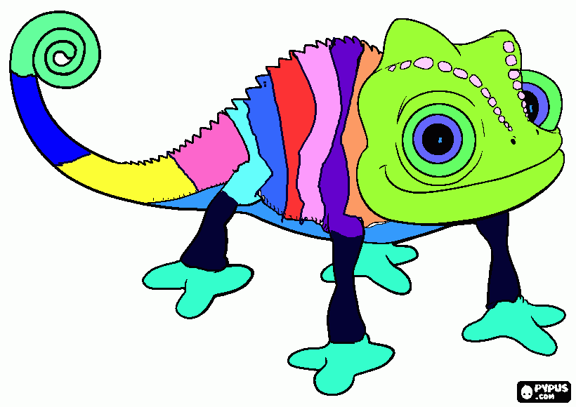 Chameleon coloring page