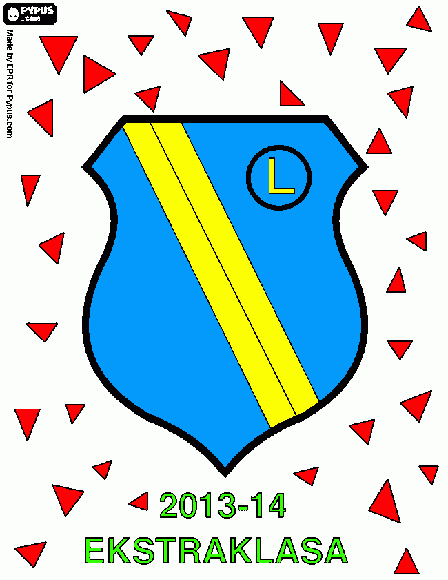 champion of the Polish football league Ekstraklasa 2013-2014  coloring page