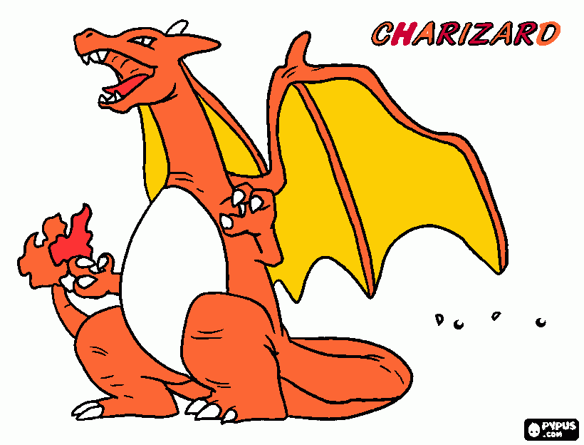 Charizard color coloring page