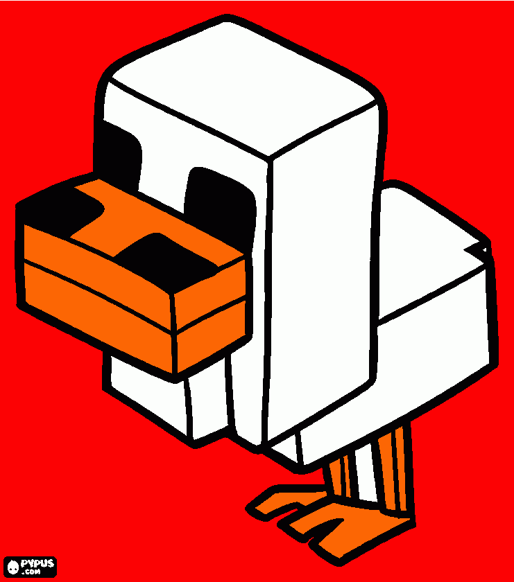 chicken from Minecraft coloring page