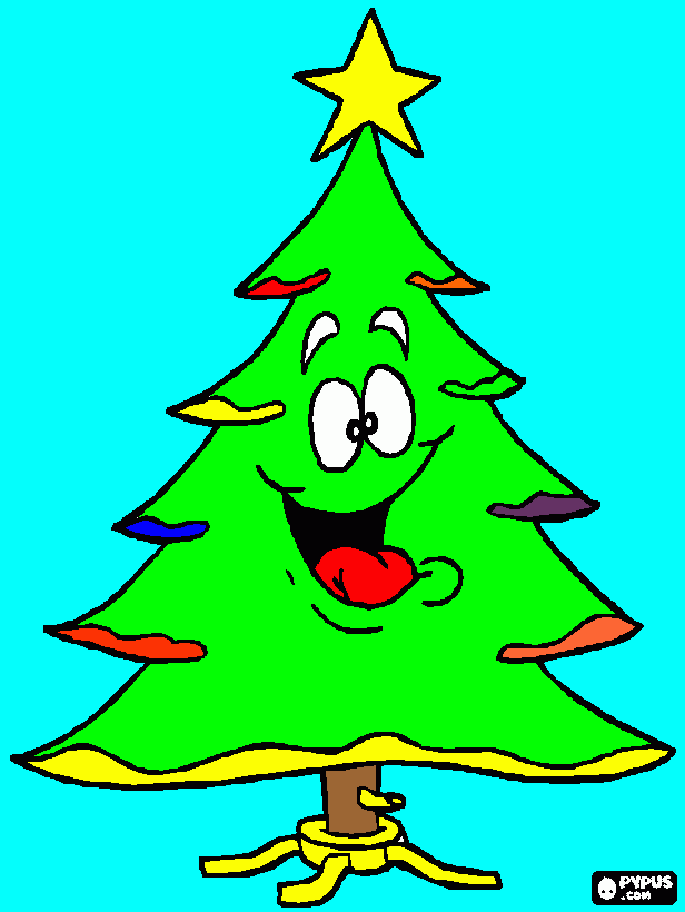 chrismas tree love u  coloring page