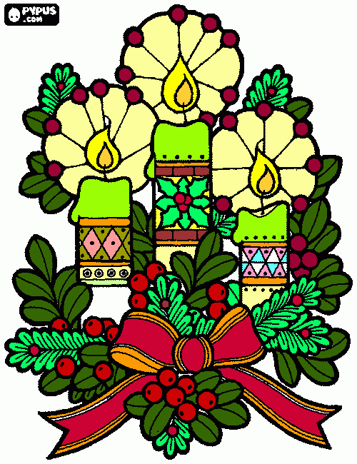 Christmas Candles coloring page