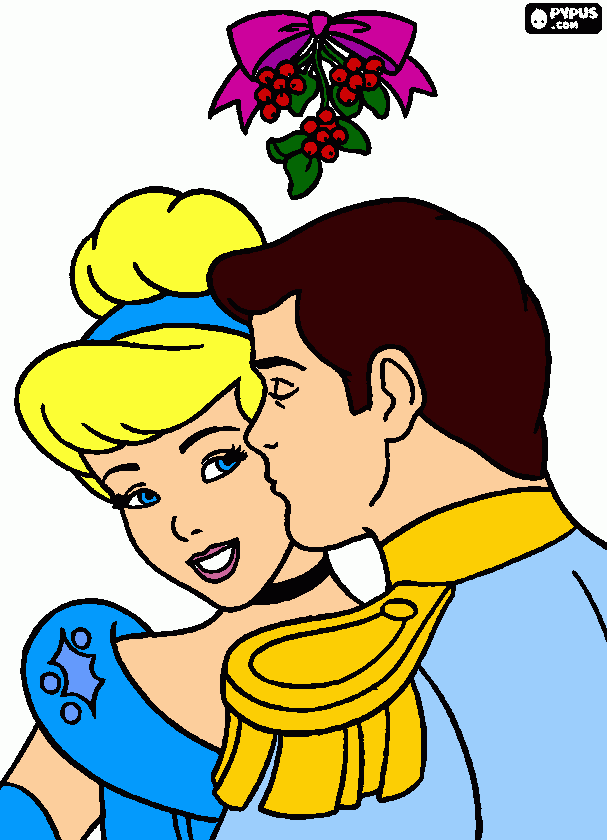 Cinderella & Prince Charming coloring page