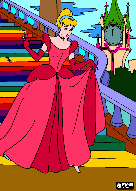 cindrella the great coloring page