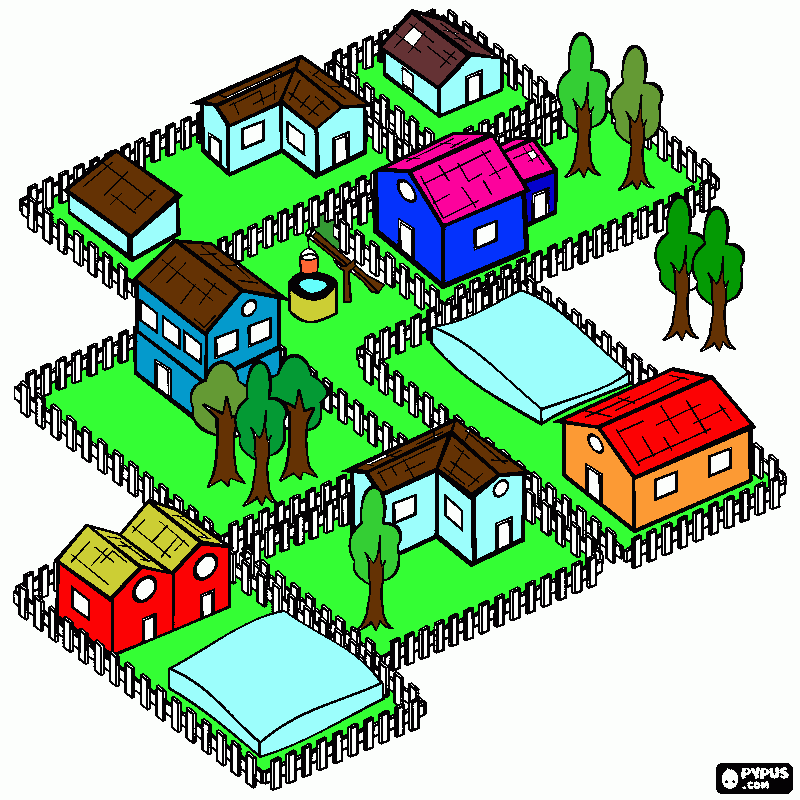 city coloring page