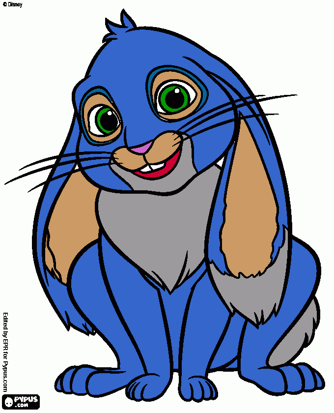 Clover the Blue Ribbon Bunny coloring page