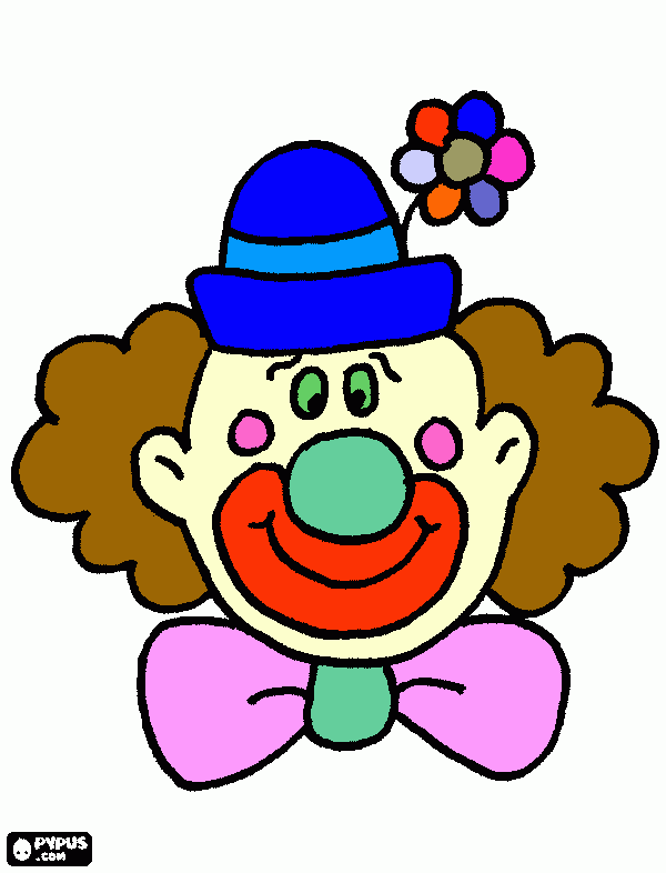 clown bday photo coloring page
