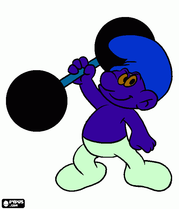 clumsy smurf coloring page